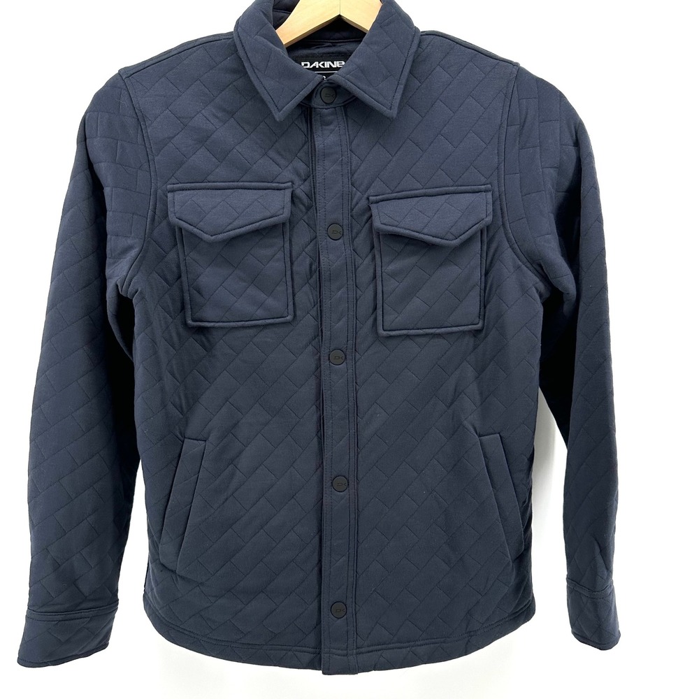Dakine Mens Quilted Shirt Jacket Blue Snap Front Utility Shacket Small